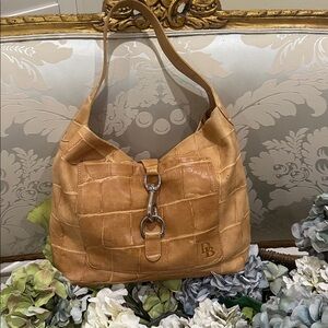 Vintage Dooney Bourke, tan leather handbag.